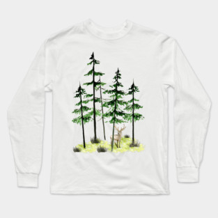 Watercolor forest Long Sleeve T-Shirt