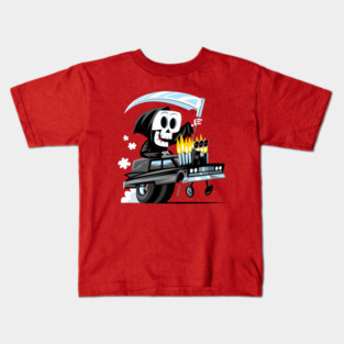 Grim Reaper Hot Rod Kids T-Shirt