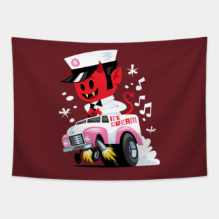 Ice Cream Man Hot Rod Tapestry