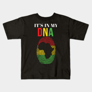 It's in my DNA, Black History, Fingerprint, African, Black Lives Matter Kids T-Shirt