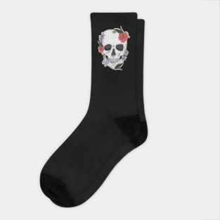 Skull floral Rose Vintage Day of the Dead Socks