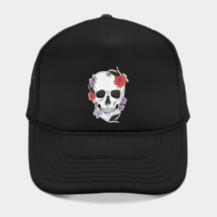Skull floral Rose Vintage Day of the Dead Hat