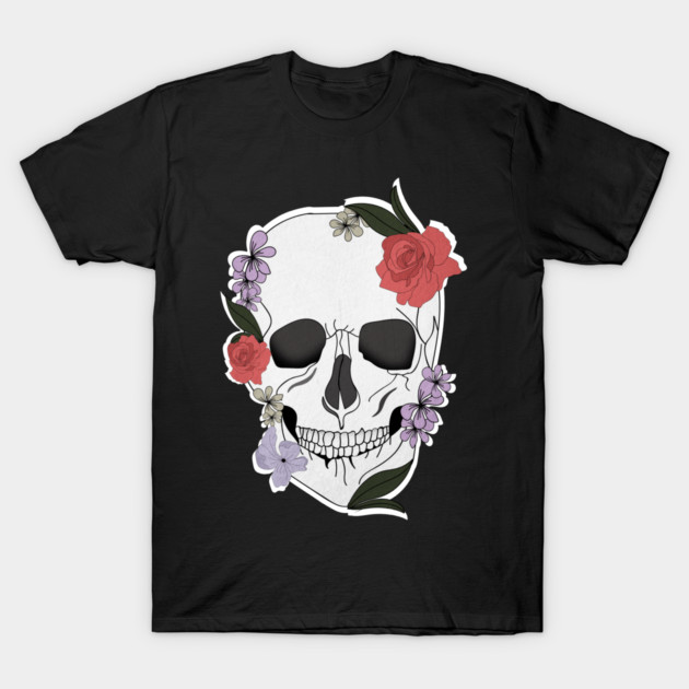 Skull floral Rose Vintage Day of the Dead T-Shirt by logiamerch