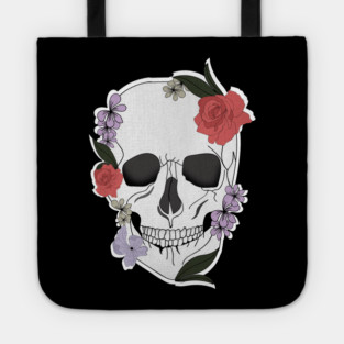 Skull floral Rose Vintage Day of the Dead Tote