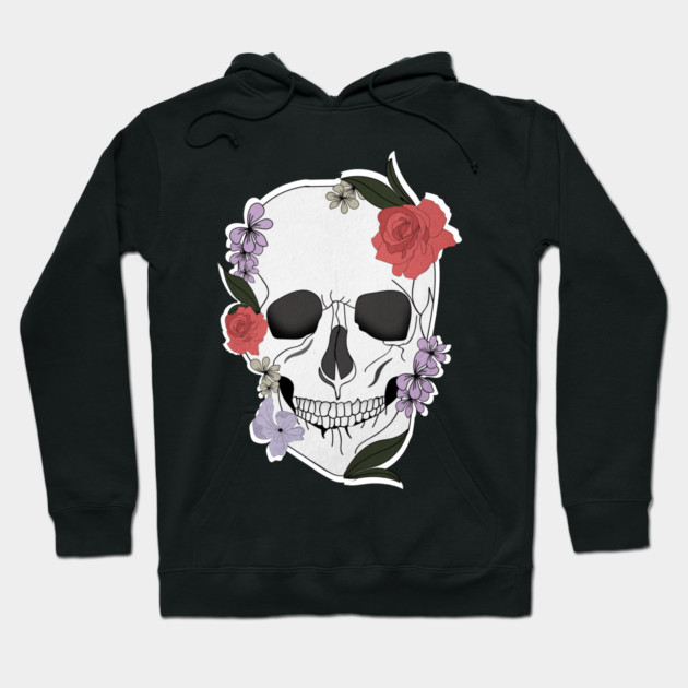 Skull floral Rose Vintage Day of the Dead Hoodie by logiamerch