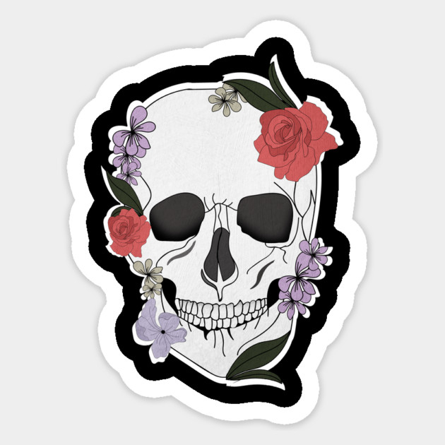 Skull floral Rose Vintage Day of the Dead Sticker by logiamerch