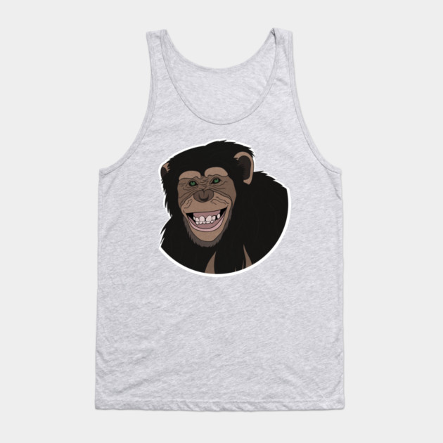 Funny Chimpanzee Smiling Jungle Tank Top by logiamerch