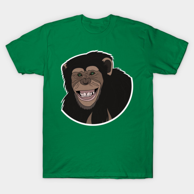 Funny Chimpanzee Smiling Jungle T-Shirt by logiamerch