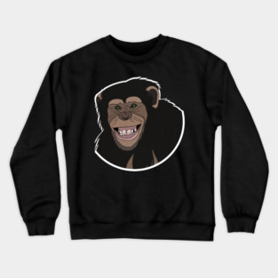 Funny Chimpanzee Smiling Jungle Crewneck Sweatshirt