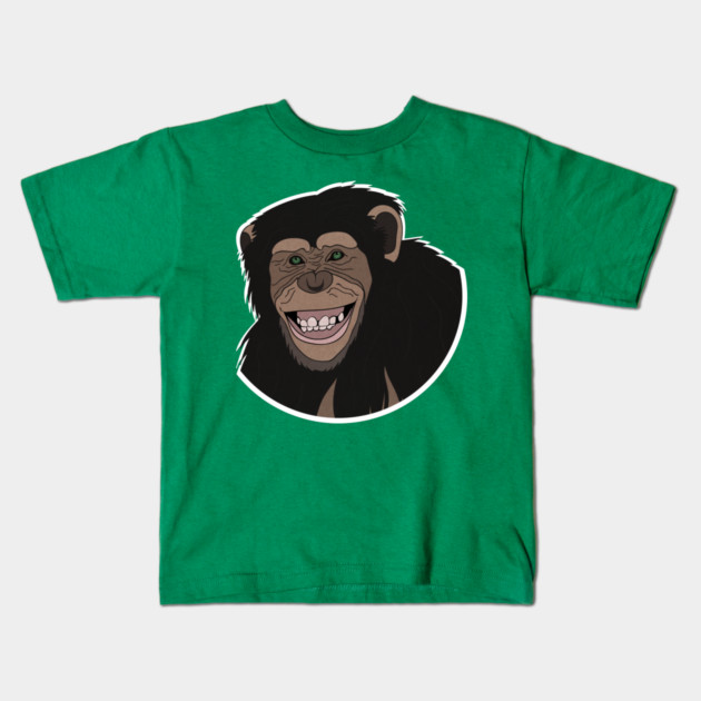 Funny Chimpanzee Smiling Jungle Kids T-Shirt by logiamerch