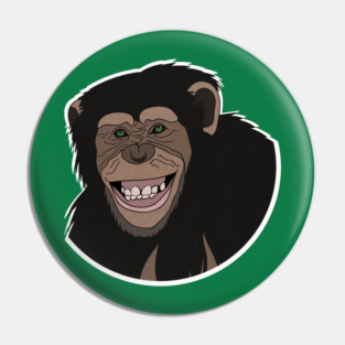 Funny Chimpanzee Smiling Jungle Pin