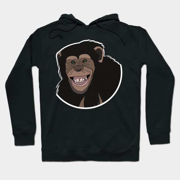 Funny Chimpanzee Smiling Jungle Hoodie by logiamerch