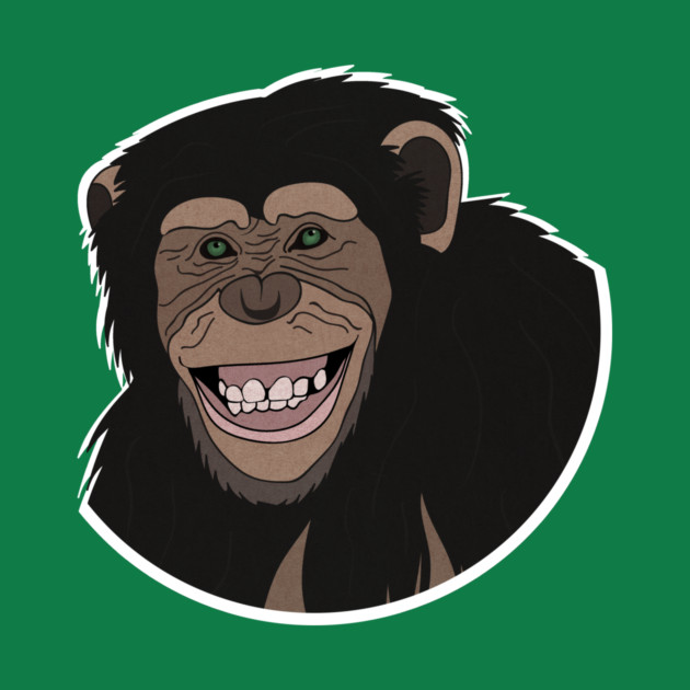 Funny Chimpanzee Smiling Jungle by logiamerch