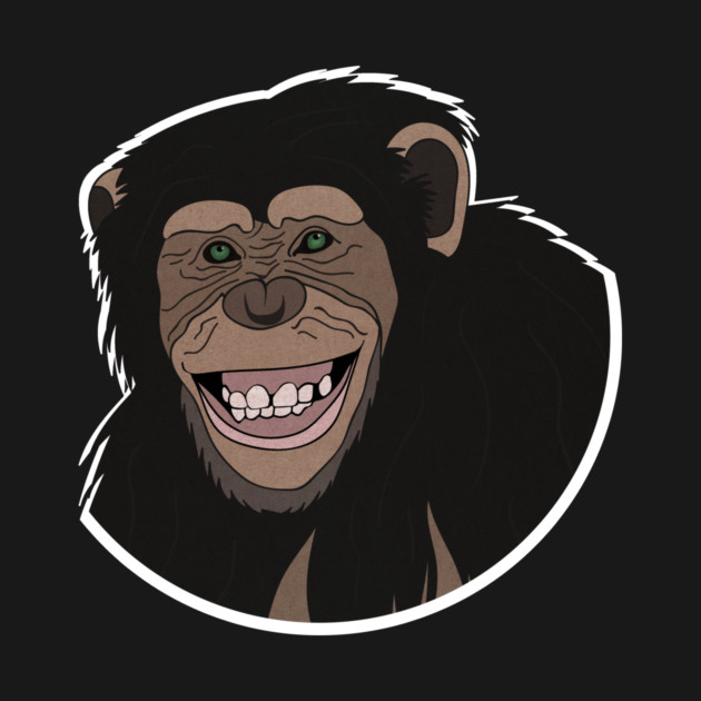 Funny Chimpanzee Smiling Jungle by logiamerch