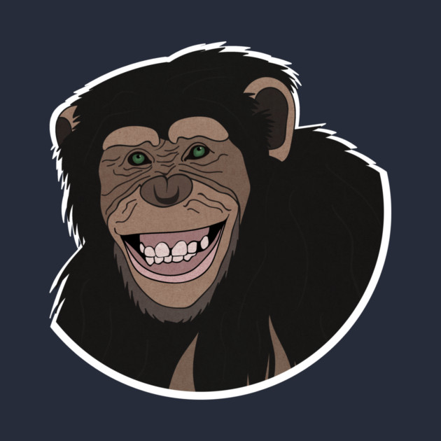 Funny Chimpanzee Smiling Jungle by logiamerch