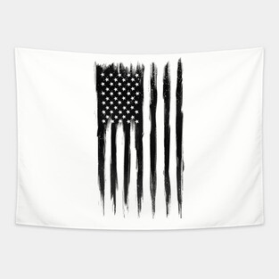 Black American Flag Tapestry
