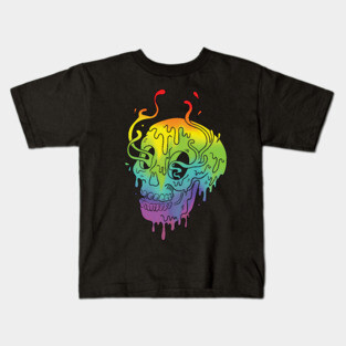 Melting Skull - Rainbow Kids T-Shirt