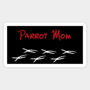Parrot Mom with Footprints Magnet