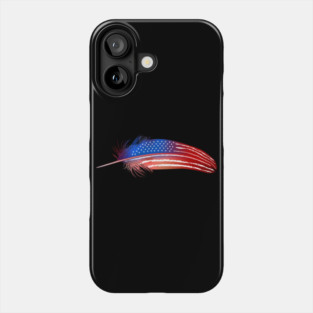 Native American Veteran Flag Day Feather for July 4th Phone Case