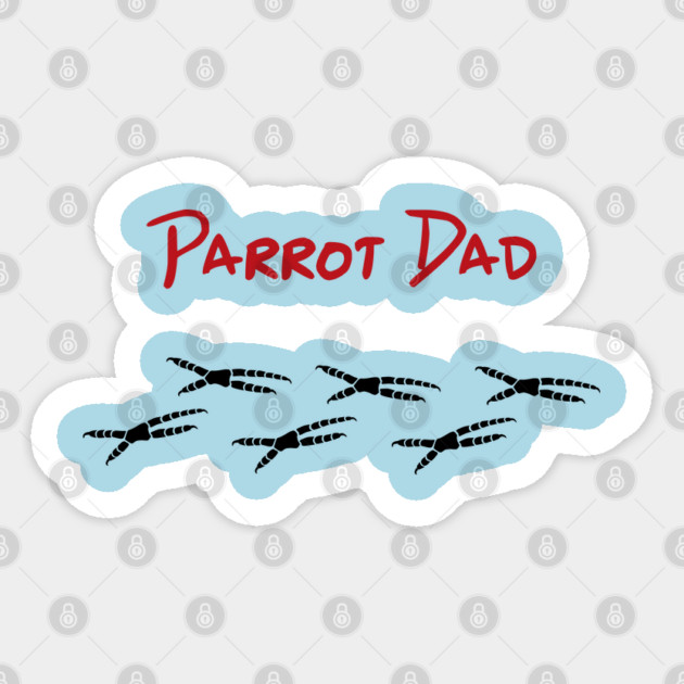 Parrot Dad with Footprints Sticker by Einstein Parrot