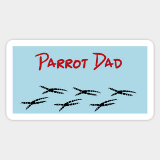Parrot Dad with Footprints Magnet