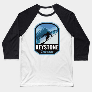 Keystone Colorado Ski Mountain Baseball T-Shirt