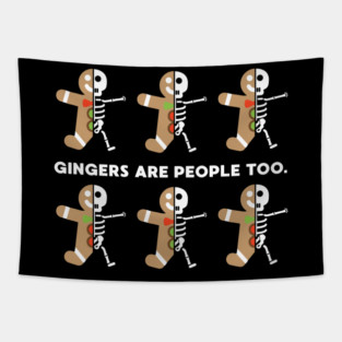 Gingerbread Man Funny Christmas Skeleton Gingers Tapestry