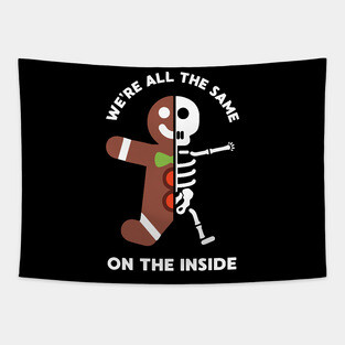 Gingerbread Man Funny Christmas Skeleton Tapestry