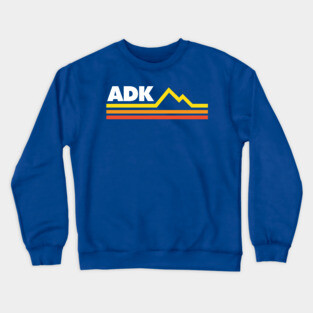 ADK Adirondacks Retro Vintage New York Mountains Crewneck Sweatshirt