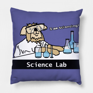 Puns Science Lab and Dog Pillow