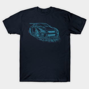 Nissan GTR R35 Lineart Blueprint T-Shirt