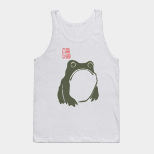 Matsumoto Hoji woodblock print Grumpy frog toad Tank Top