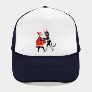 Father Christmas and Krampus dancing Hat