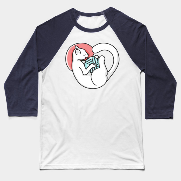 Sleeping Hearty Cat Baseball T-Shirt by enrynz