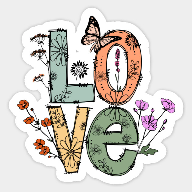 Love Floral Design Sticker by The WYLD Tribe
