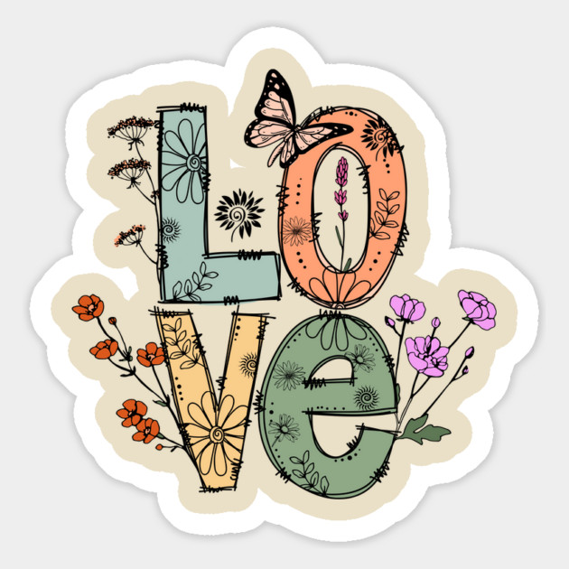 Love Floral Design Magnet by The WYLD Tribe