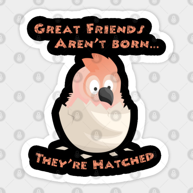 Moluccan Cockatoo Friends are Hatched Sticker by Einstein Parrot