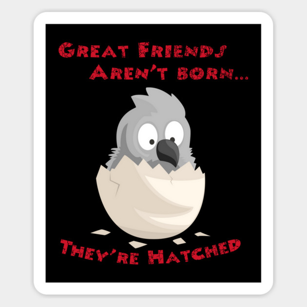 African Grey Friends are Hatched Magnet by Einstein Parrot