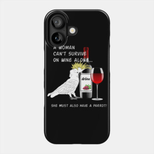 African Grey Parrot Wine Loving Drinking Phone Case