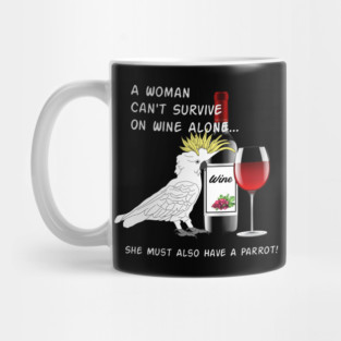 African Grey Parrot Wine Loving Drinking Mug