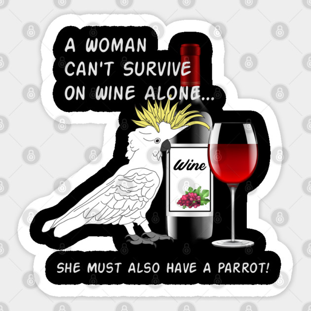 African Grey Parrot Wine Loving Drinking Sticker by Einstein Parrot