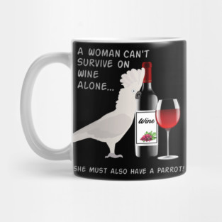 Umbrella Cockatoo Parrot Wine Loving Drinking Mug