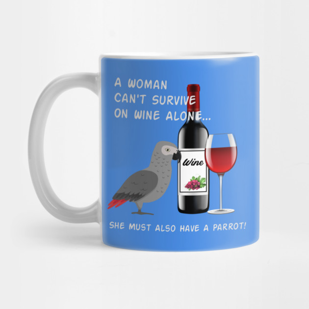 African Grey Parrot Wine Loving Drinking by Einstein Parrot