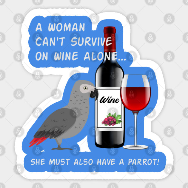 African Grey Parrot Wine Loving Drinking Sticker by Einstein Parrot