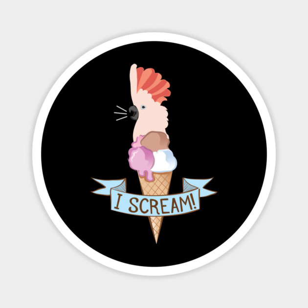 Moluccan Cockatoo Ice Cream Parrot Magnet by Einstein Parrot