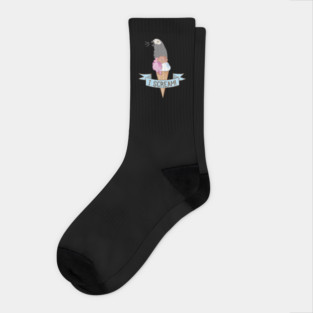 Congo African Grey Ice Cream Parrot Socks