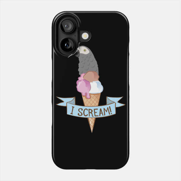 Congo African Grey Ice Cream Parrot Phone Case by Einstein Parrot