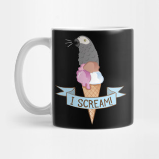 Congo African Grey Ice Cream Parrot Mug