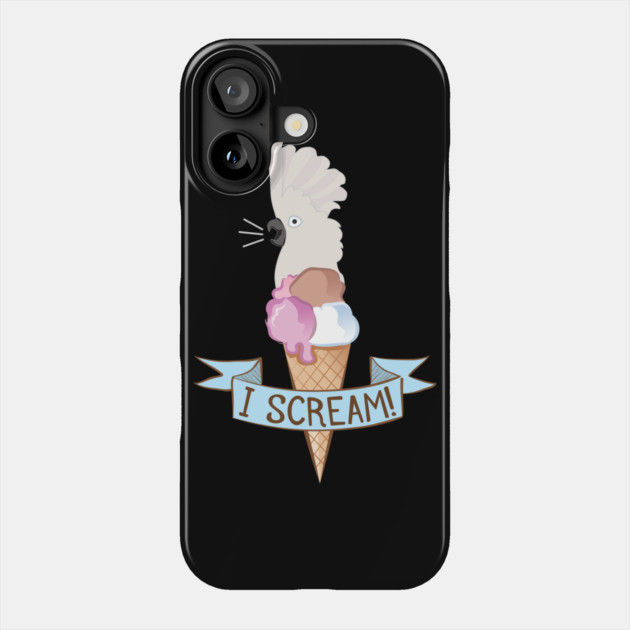Umbrella Cockatoo Ice Cream Parrot Phone Case by Einstein Parrot