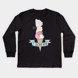 Umbrella Cockatoo Ice Cream Parrot Kids Long Sleeve T-Shirt
